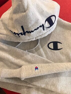 Champion cropped hoodie. Reverse weave. Size small.  Champion written on hood